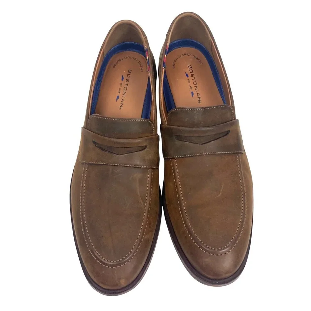 Bostonian Mckewen Step Loafers Mens 11.5 M Brown Leather Dress Shoes - Picture 3 of 12